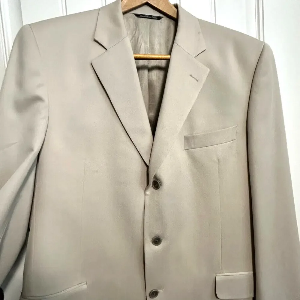 Jack Victor Lord & Taylor Super 120s Wool Blazer 44L Tan Sport Coat Old Money